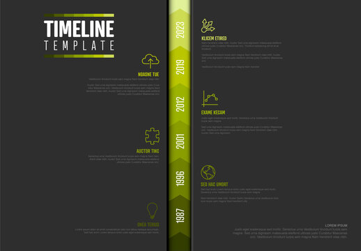 Modern Vertical Timeline Template with Milestones - Infographic Design