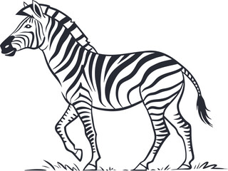 Zebra Side View Line Drawing