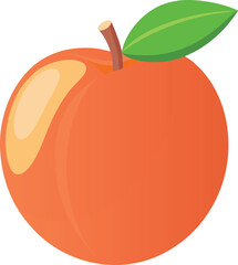 Minimal Peach Clipart with Gentle Gradient.