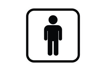 Mens restroom sign, universal pictogram, gender neutral, public facility icon design