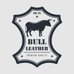 Leather craft, Bull leather logo design. Vector illustration