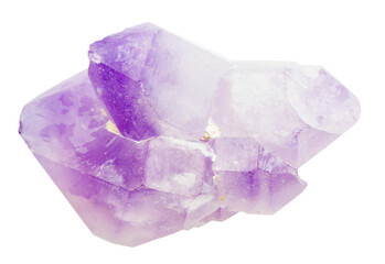 uncut amethyst crystals mineral isolated on white