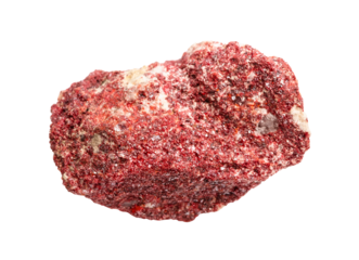 raw cinnabar mineral isolated on white