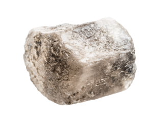 uncut phenakite mineral isolated on white