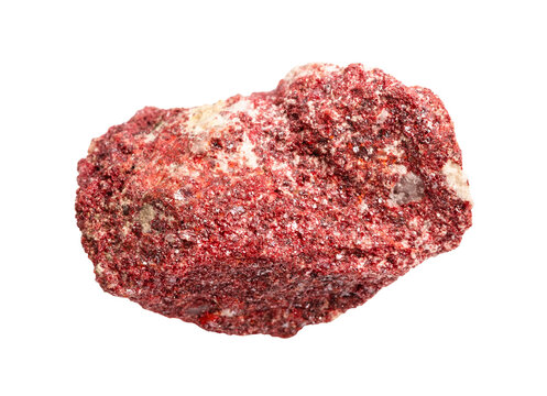 raw cinnabar mineral isolated on white