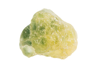 unpolished yellow green sapphire corundum mineral