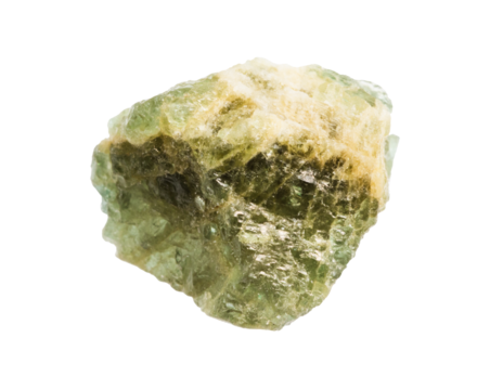 raw green beryl mineral isolated on white