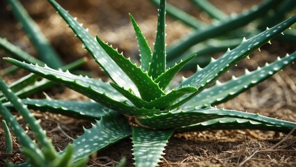 Obraz premium Aloe vera is one of the plants used to extract oils.