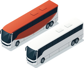 Isometric intercity coach bus
