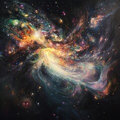 Colorful Nebula In Deep Space
