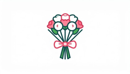 Simple Pixel Art Flower Bouquet