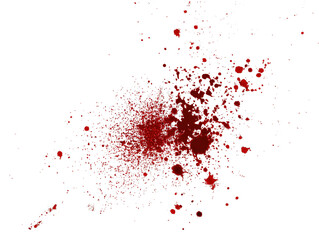 Detailed Splatter of Red Liquid Paint Isolated on Transparent Background Decorative