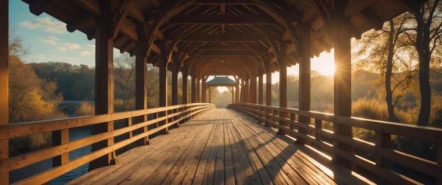 Bridge Wood on sunshine and pavilion, it improvement.