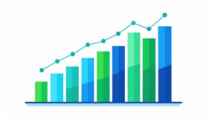 Colorful Growing Bar Graph Illustration
