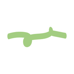 Green Curved Brush Stroke Underline