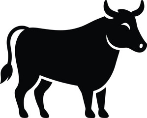 black silhouette of a cow