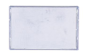 Old cassette tape case on black background. Isolated music transparent mockup. Clean cover box template.