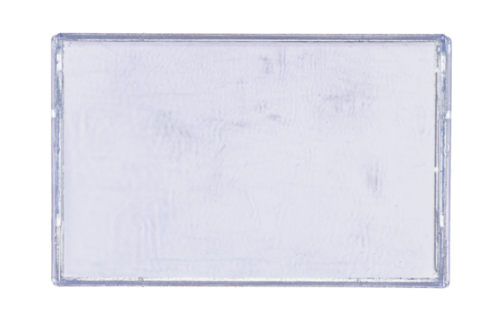 Old cassette tape case on black background. Isolated music transparent mockup. Clean cover box template.