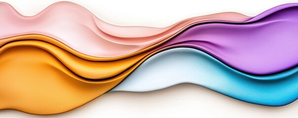 Abstract Pastel Waves Flowing Pink, Orange, Blue and Purple Hues on