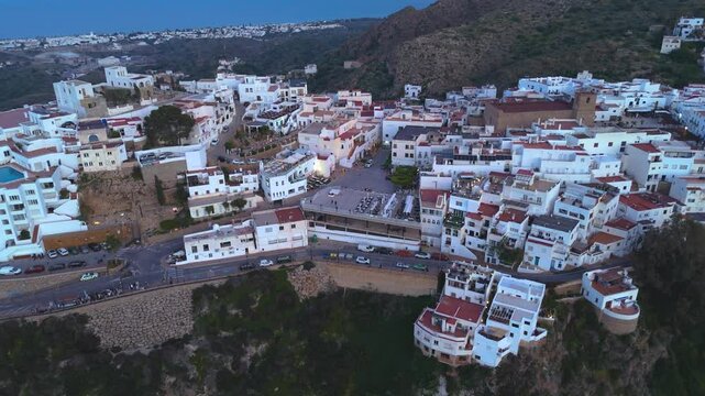 Aerial view of Moj&aacute;car, Almer&iacute;a province, Andalusia, Spain