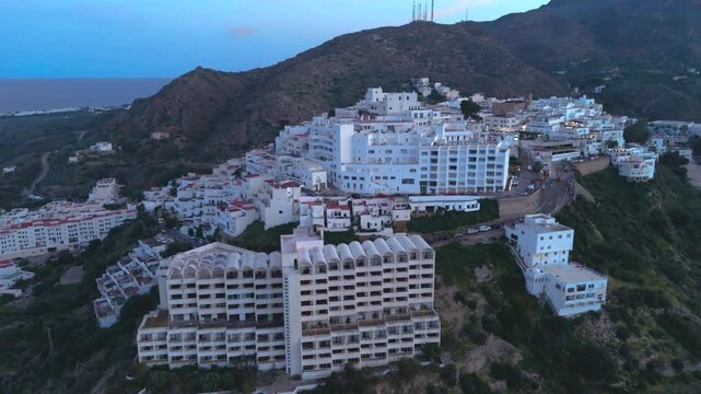 Aerial view of Moj&aacute;car, Almer&iacute;a province, Andalusia, Spain