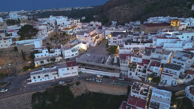 Aerial view of Moj&aacute;car, Almer&iacute;a province, Andalusia, Spain