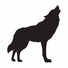 Obraz premium Howling wolf silhouette vector illustration for wildlife and animal themed design projects and graphic resources