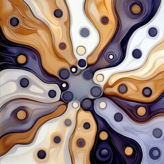 Abstract Swirling Pattern in Beige Brown and Purple Hues