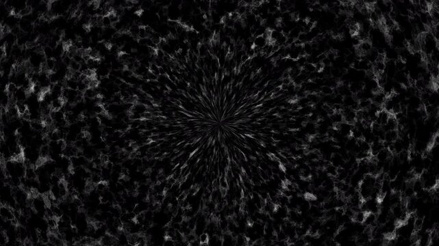 Loop center grey circle particles cloud animation motion on black abstract Background. Gold blue stars particle on black background motion titles cinematic