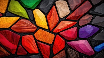 Close up View of a Colorful Stone Mosaic with Varied Gemstone Hues