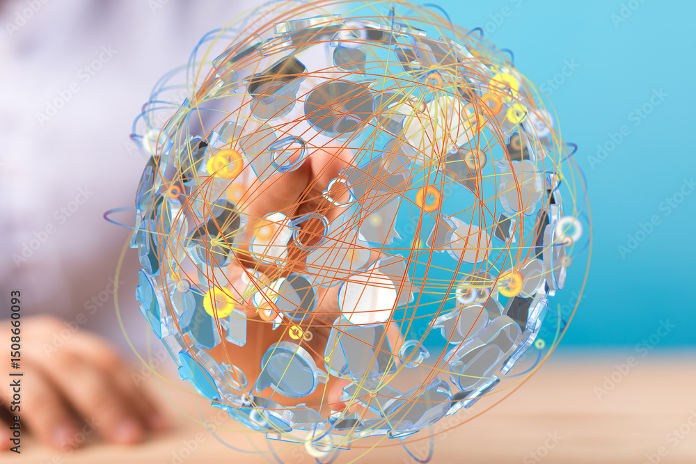 Aufkleber abstract image of a global network. perfect for tech, innovation, and connection themes.