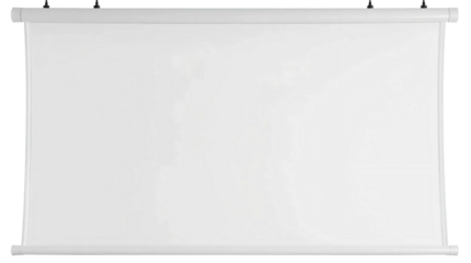 Blank projection screen for presentations isolated on a transparent background