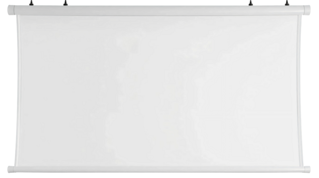 Blank projection screen for presentations isolated on a transparent background