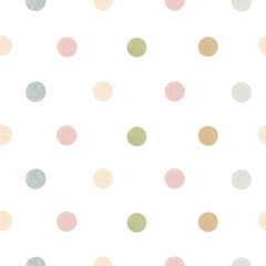 Colorful polka dots seamless digital pattern. Cute and childish. Perfect for baby fabric, wrapping, or nursery decor.