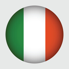 Ireland flag in circle. The national flag of Ireland. Vector	
