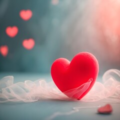 Valentine day background. A red heart. 