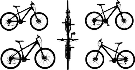 Mountain bike Silhouette isolated on white background
