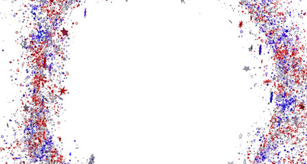 Celebrate with this festive border of red, white, and blue stars and confetti. Perfect for Independence Day!