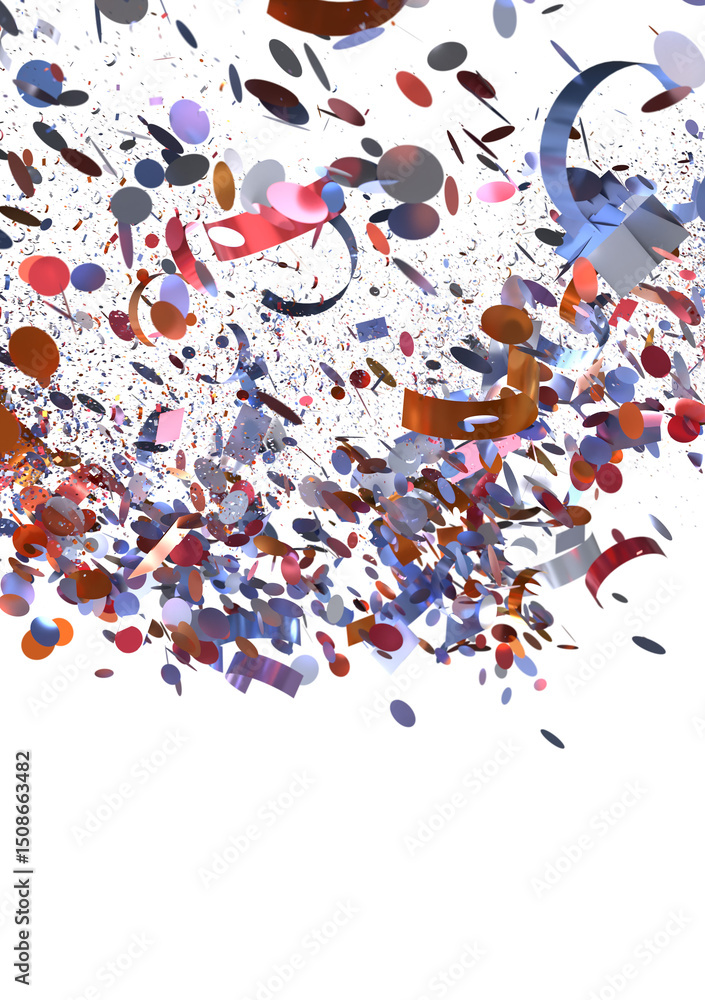 Aufkleber abstract image of colorful confetti exploding on white background. perfect for celebration, party, f