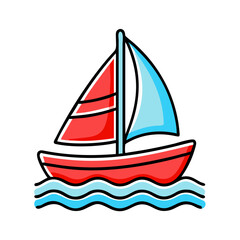Fototapeta premium Sailboat on water, symbol of travel or vacation.