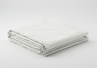 Folded white sheet on plain background