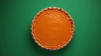 Pie in green screen background for Halloween Thanksgiving video footage greeting card - Powered by Adobe