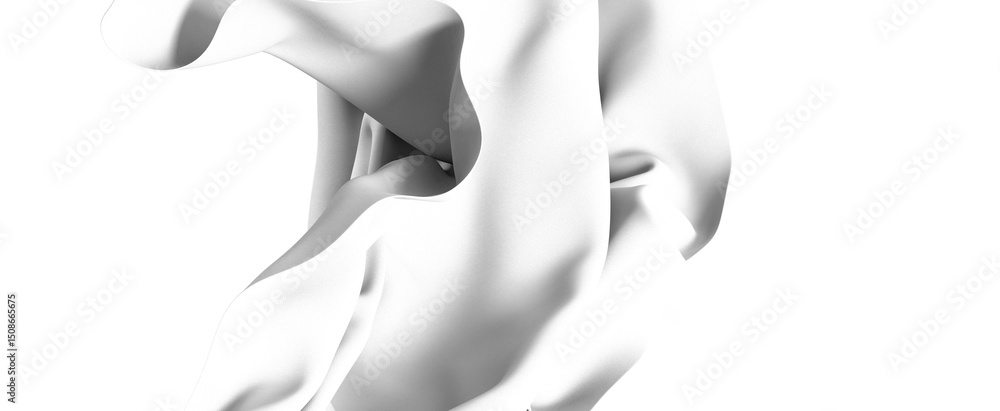 Fototapete abstract background of a white fabric drape with a textured surface.