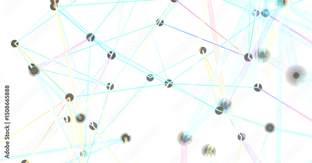 Poster abstract network of interconnected lines and nodes