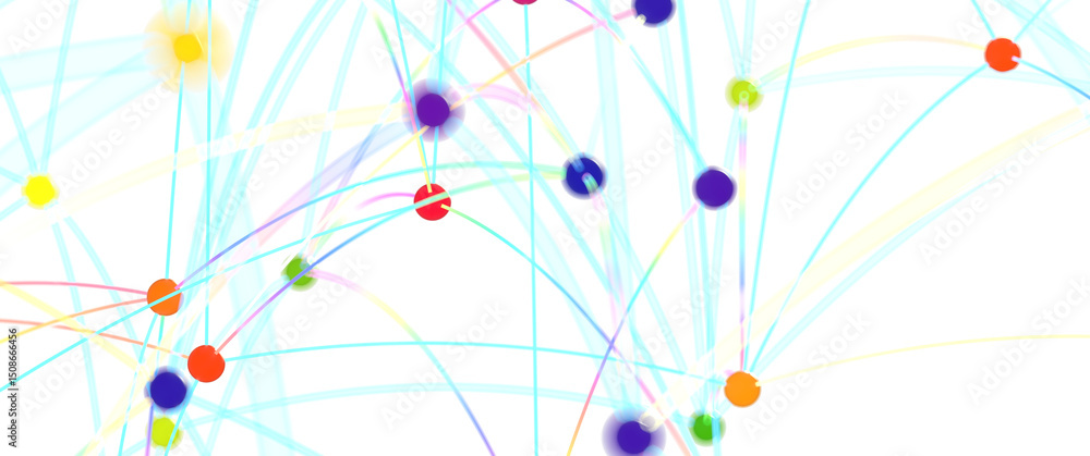 Poster abstract colorful network connection