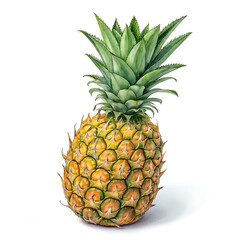 Fototapeta premium Vibrant Pineapple Fruit Illustration Stock Image of a Ripe Pineapple