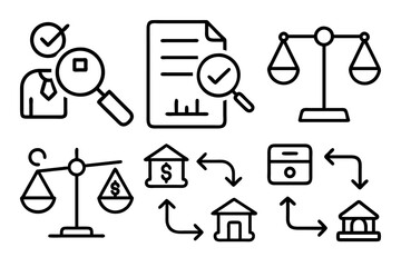 Suport icon set line art vector art illustration