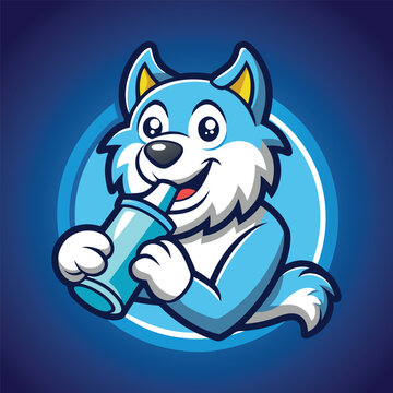 Naklejki Dog Mascot logo creative best color