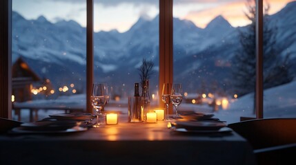 Cozy Mountain Cabin at Sunset by the Serene Alpine Lake