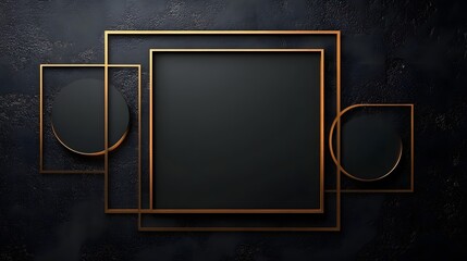 Minimalist Dark Abstract Geometric Frames Background for Presentations and Branding